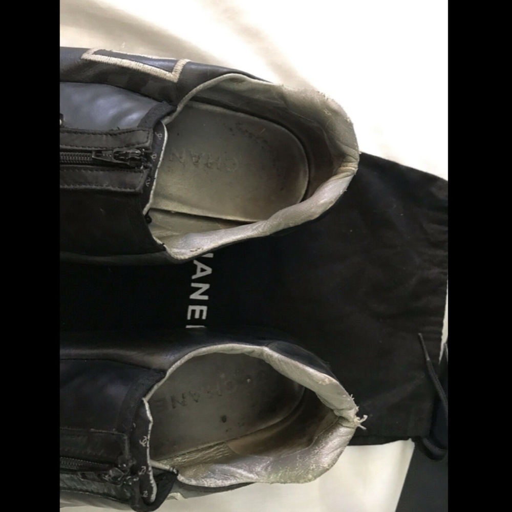 Chanel Women Shoes Sport Sneakers Leather Logo 39 - Picture 3 of 9